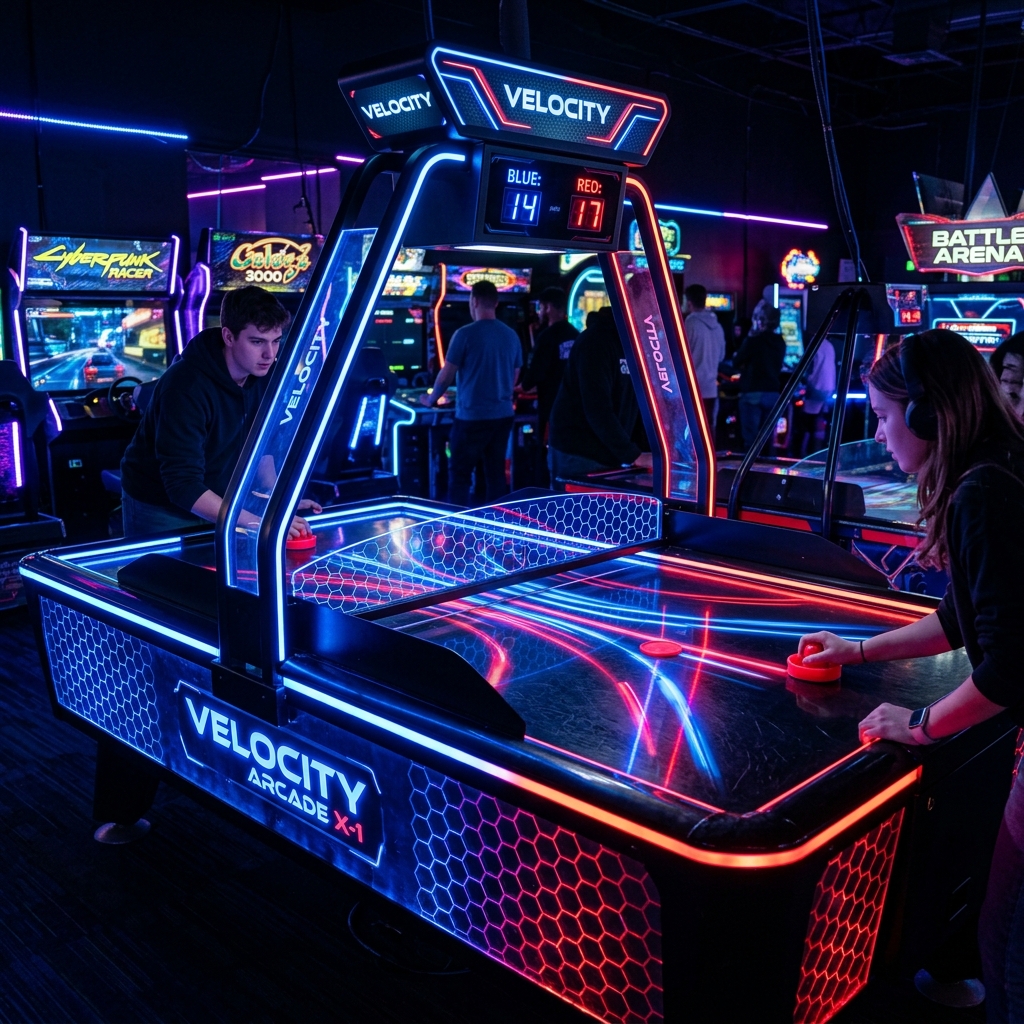 Arcade gaming zone with air hockey